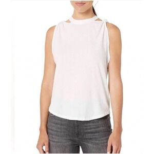 Free People We The Free The Twist Distressed Tank Top Women's Size M White Boho